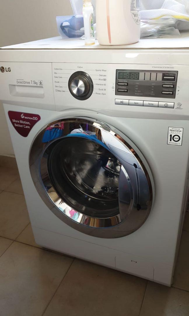 LG 7.5kg Front Load Washing Machine, TV & Home Appliances, Washing