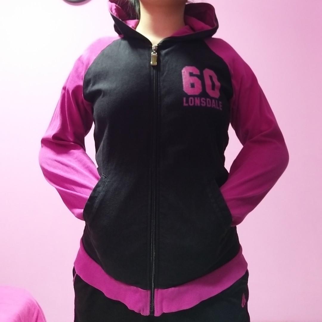 black and pink hoodie