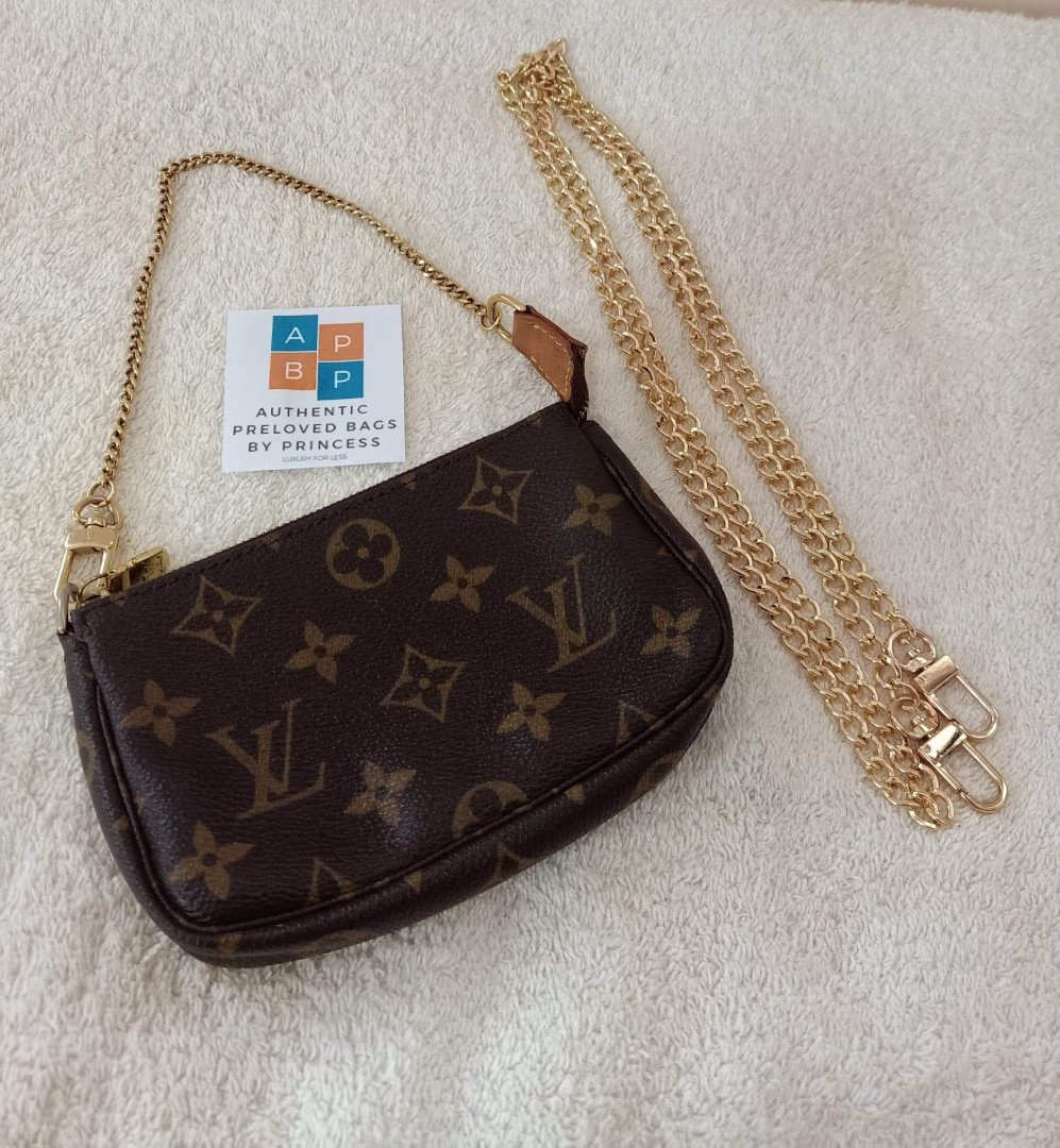 LV Mini Pochette with Gold Chain Sling, Luxury, Bags & Wallets on