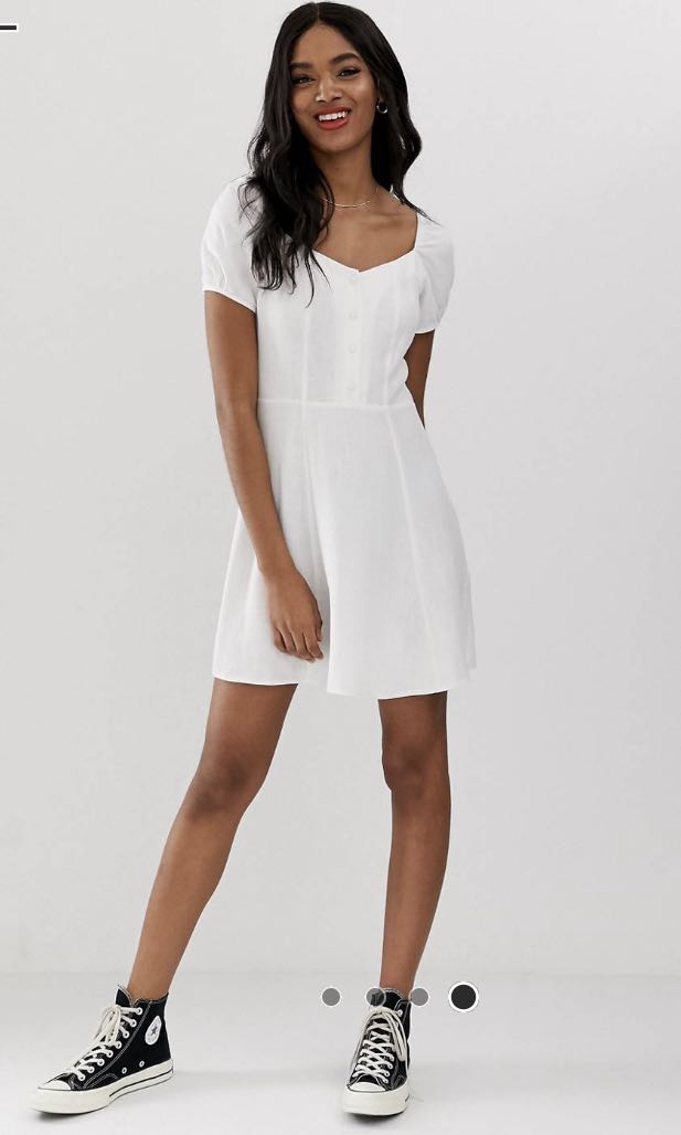 New look prairie white dress, Women's
