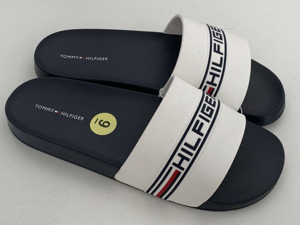 navy blue tommy hilfiger slides