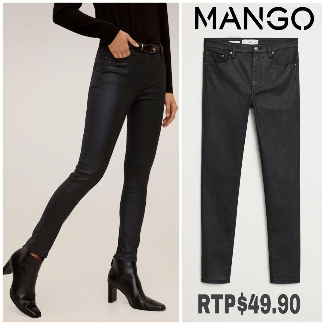 coated jeans mango