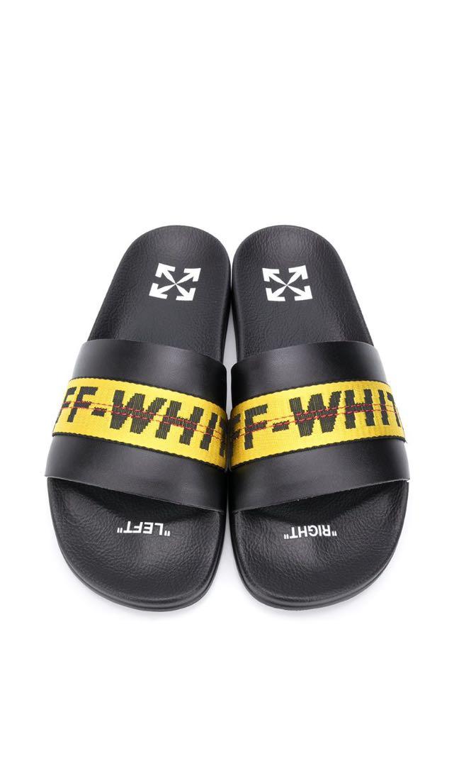mens off white slides