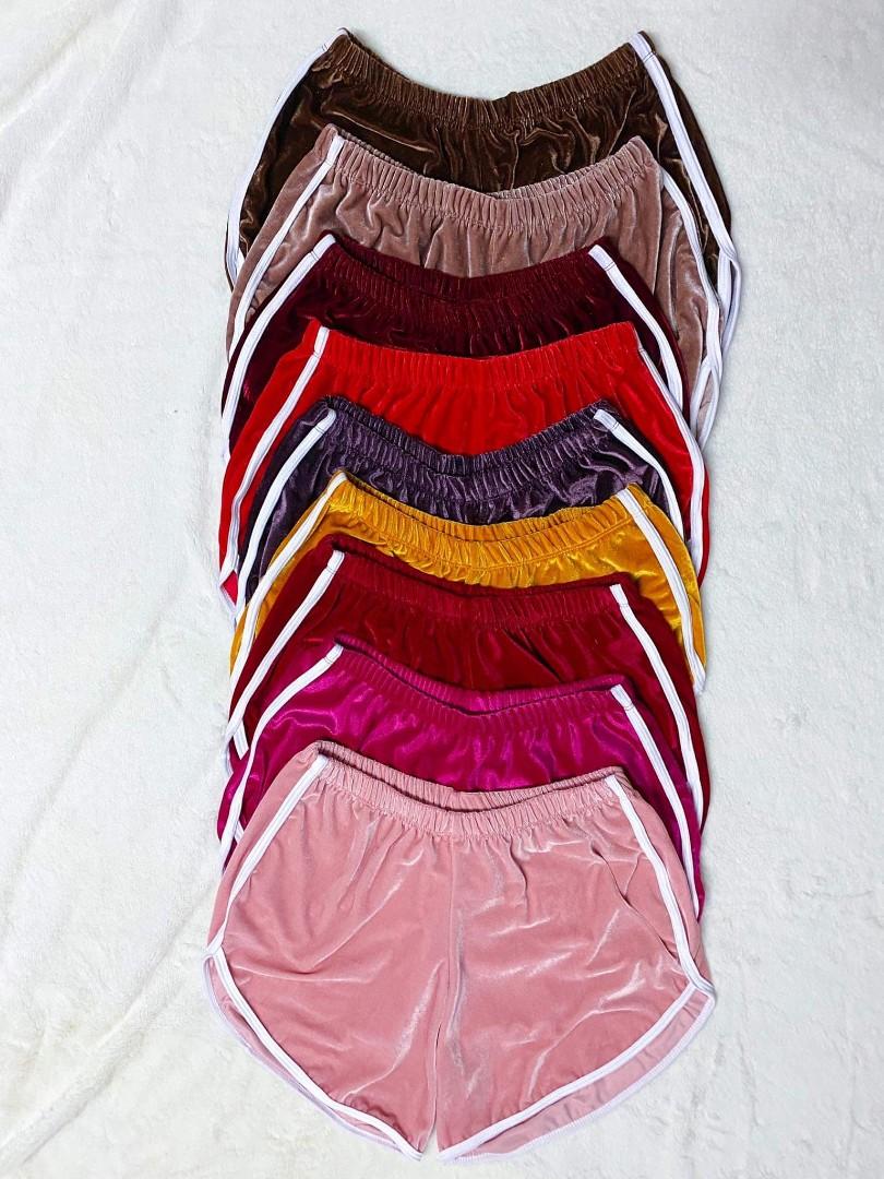 velvet shorts plus size