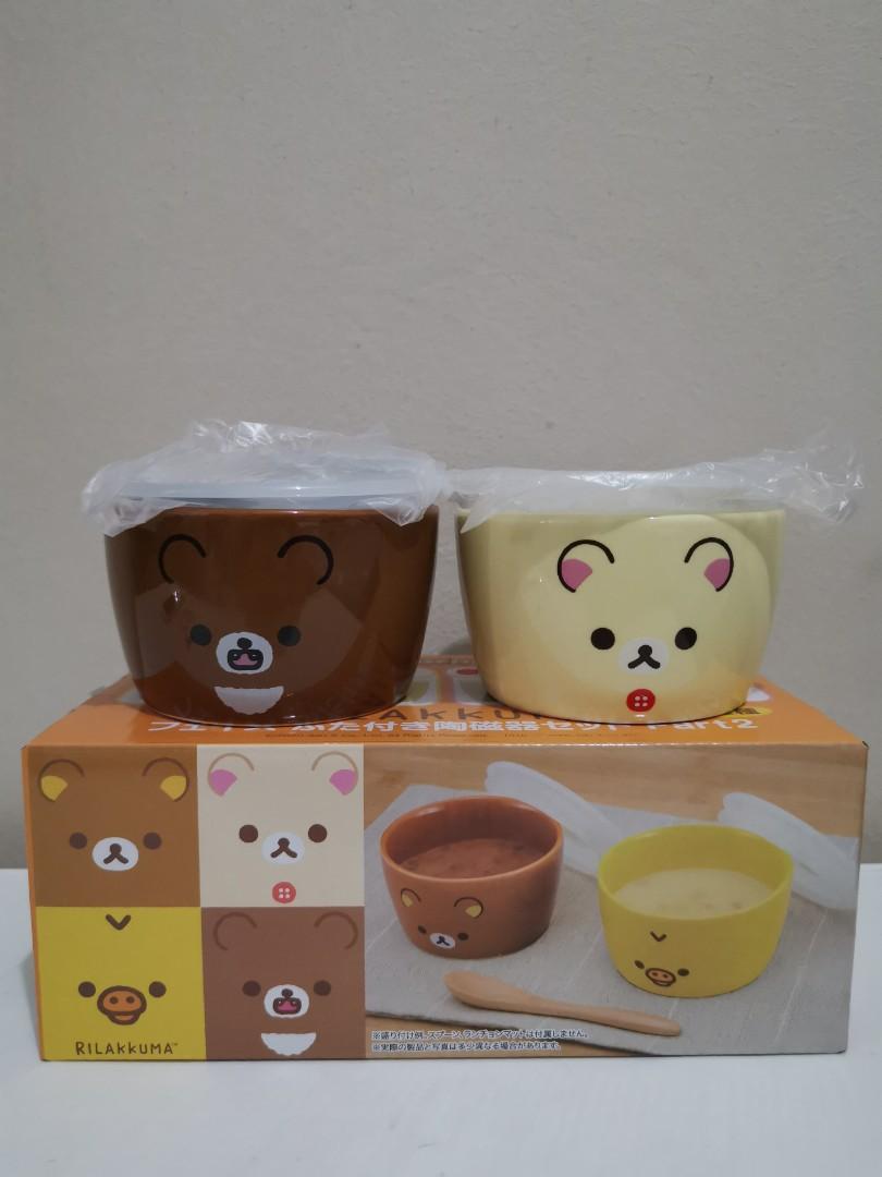Toreba Rilakkuma Ceramic Bowl Set With Lid Set Of 2 Bowl Home Appliances Kitchenware On Carousell