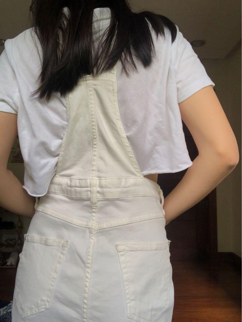 white dress overalls
