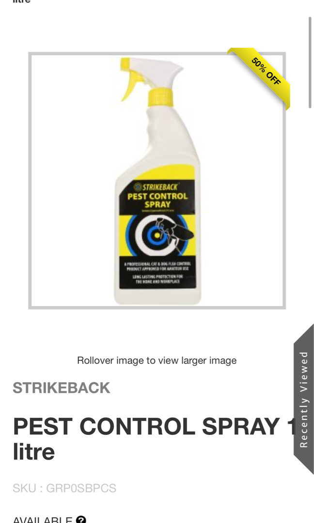 Strikeback flea spray top