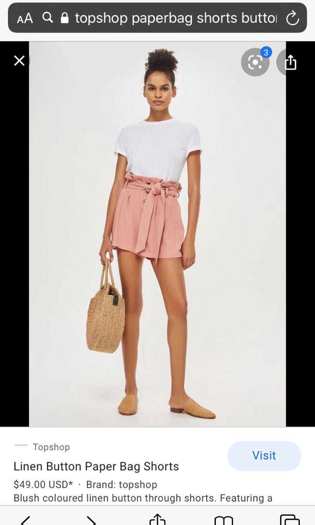 Paper bag shorts topshop on sale