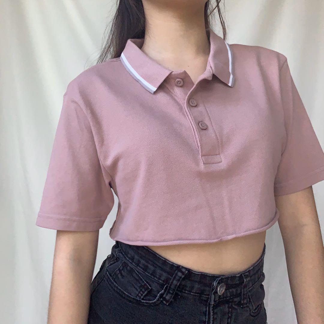 cropped polo tee