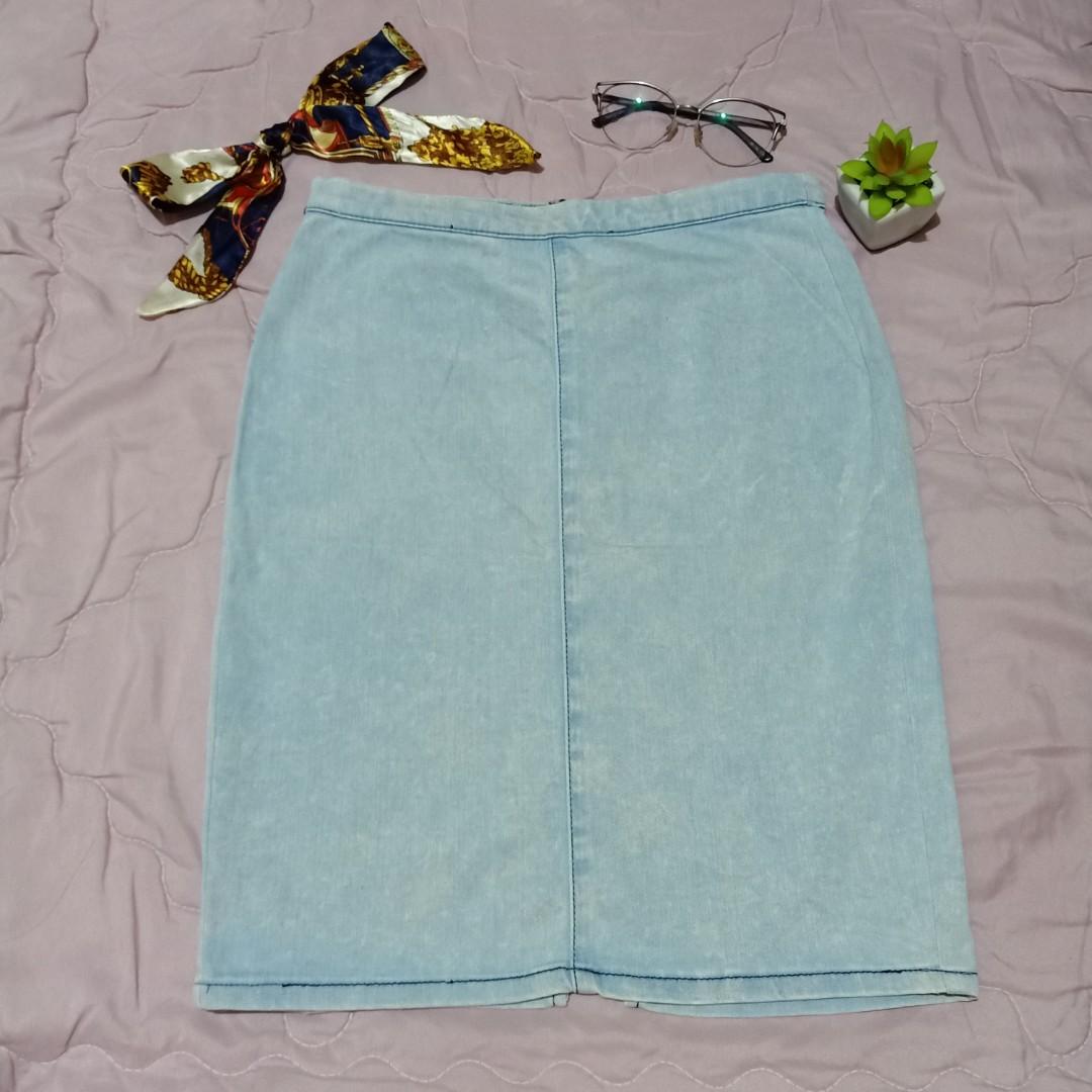 blue denim skirt topshop