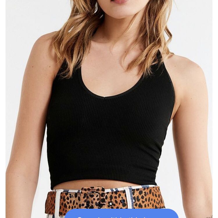 Urban outfitters black halter tank top, 女裝, 女裝上衣 & 外套 - Carousell