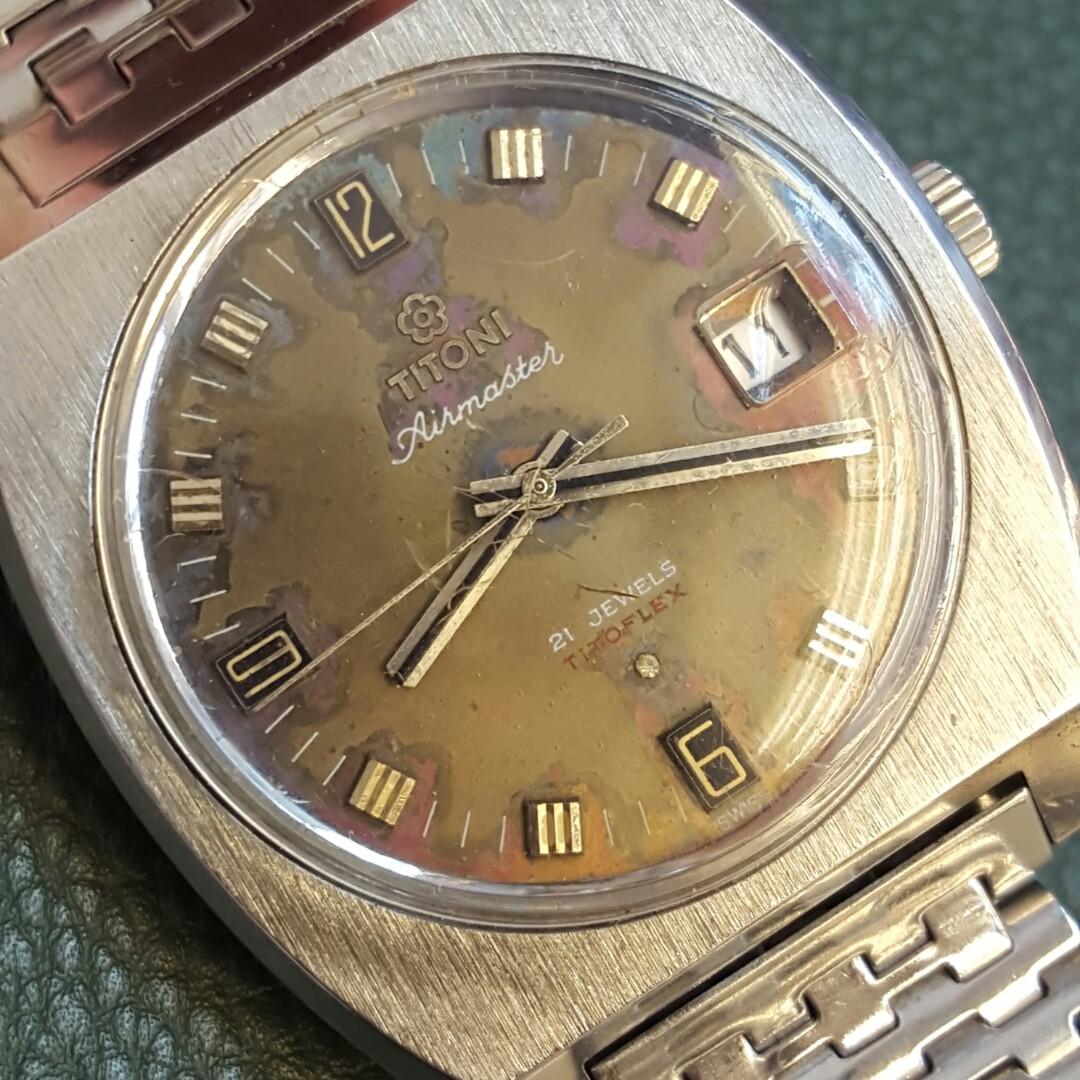 Very Old Vintage Titoni Airmaster Green, Luxury, Watches on Carousell