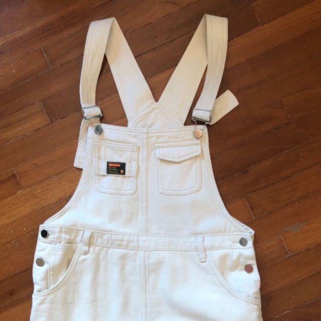 Vintage White Denim Overall Skirt Women s Fashion Dresses Sets