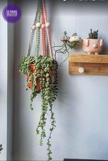 Without tassels rainbow Macrame plant hanger
