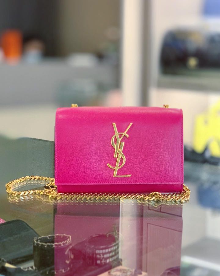 YSL Saint Laurent Fuchsia Pink Small Kate GHW