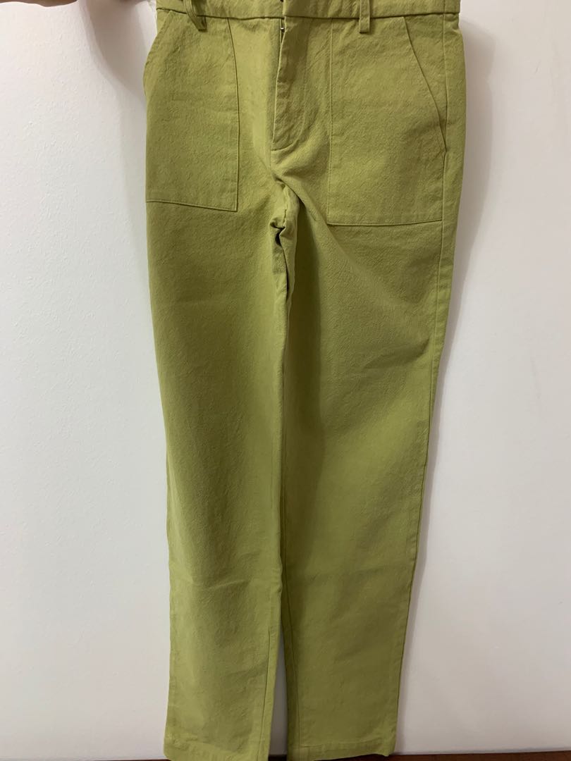 zara olive green pants
