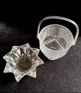 🔥Sale! 2pc -  1pc Small Glass Bucket 1pc Glass Star Ashtray