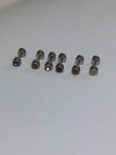 316醫療鋼螺絲式耳環雙鑽耳環（單支）