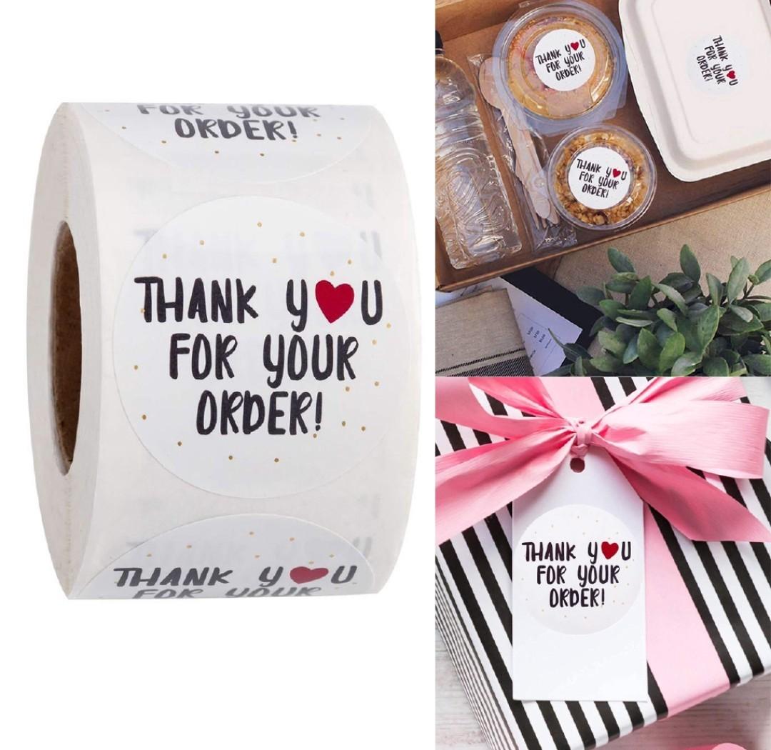 500 Pcs Thank You For Your Order Stickers Design Craft Art Prints On Carousell