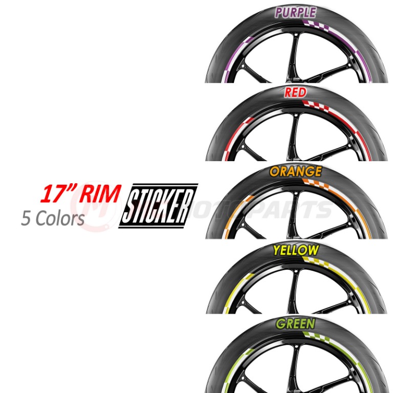 電單車車輪貼紙17吋車輪yamaha Ducati Suzuki Ktm Kawasaki Triumph Wheel Sticker Check01 Bk 電單車買賣 Carousell