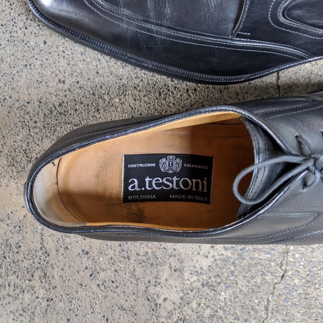 A. Testoni Black Label Derby Shoes, Men's Fashion, Footwear ...