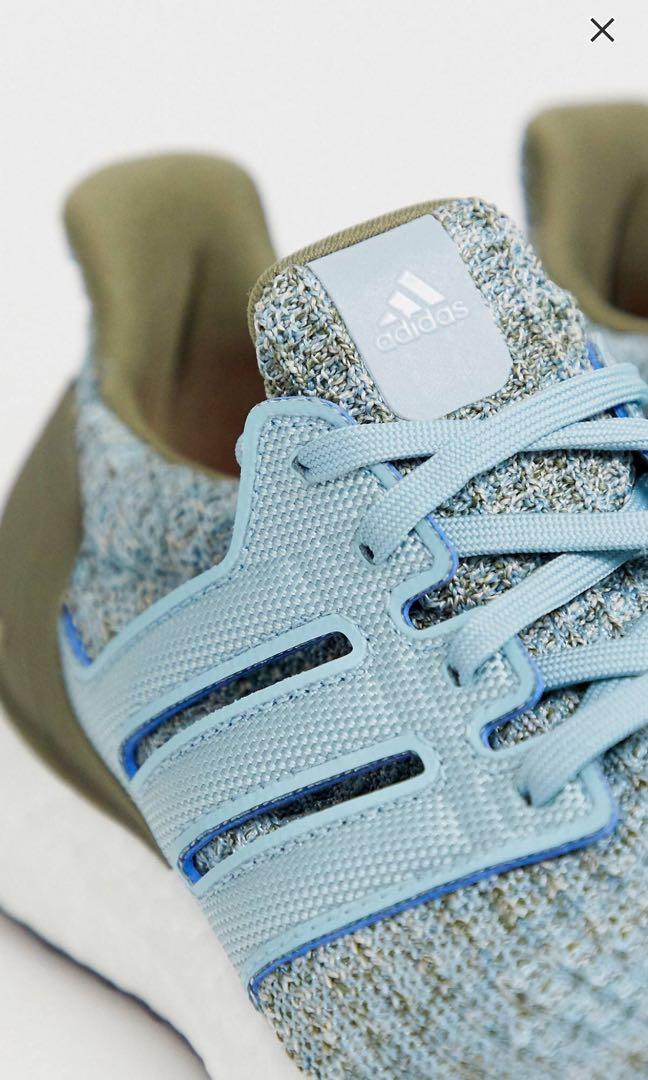 Adidas Ultraboost Trainer (Light Blue and Army Green), Women's