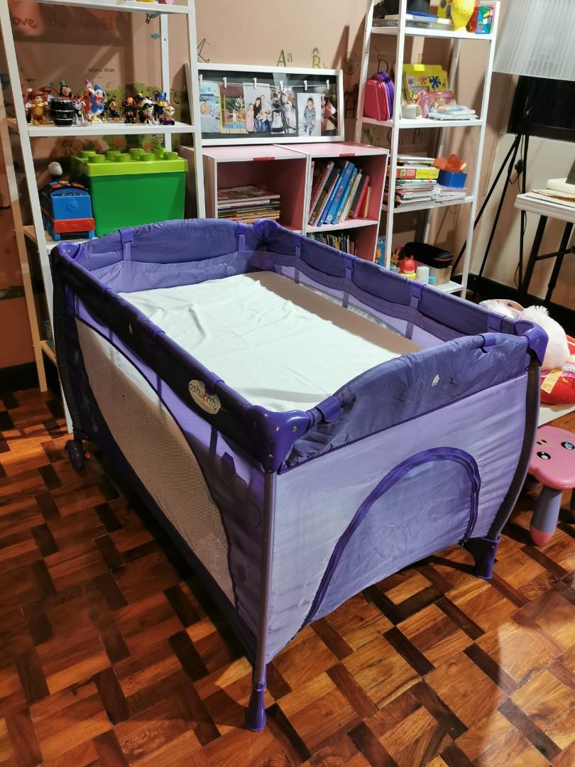 Ashworthy playard crib pack and play with uratex mattress Babies Kids Baby Nursery Kids Furniture Cots Cribs on Carousell