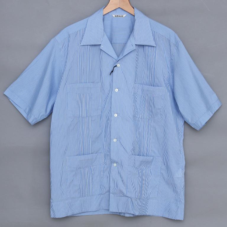 AURALEE FINX SILK STRIPE CUBA SHIRTS 日本製-