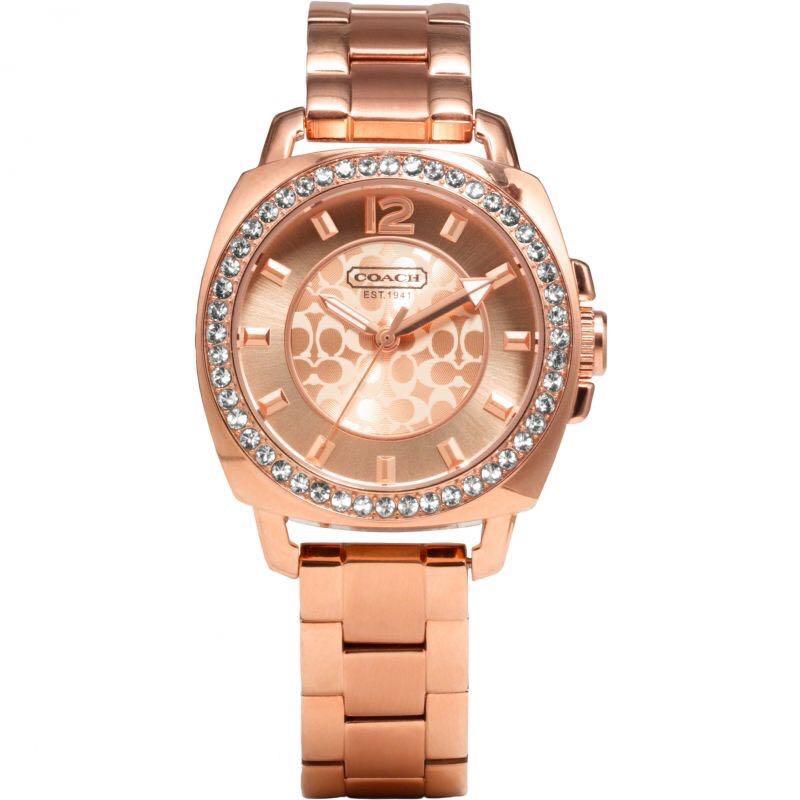 Coach boyfriend watch rose gold discount