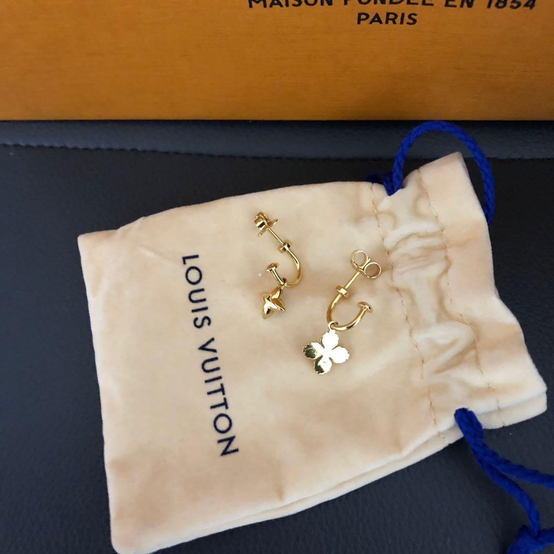AUTHENTIC LOUIS VUITTON BLOOMING STRASS MISMATCHED EARRINGS MISMATCHED  EARRINGS