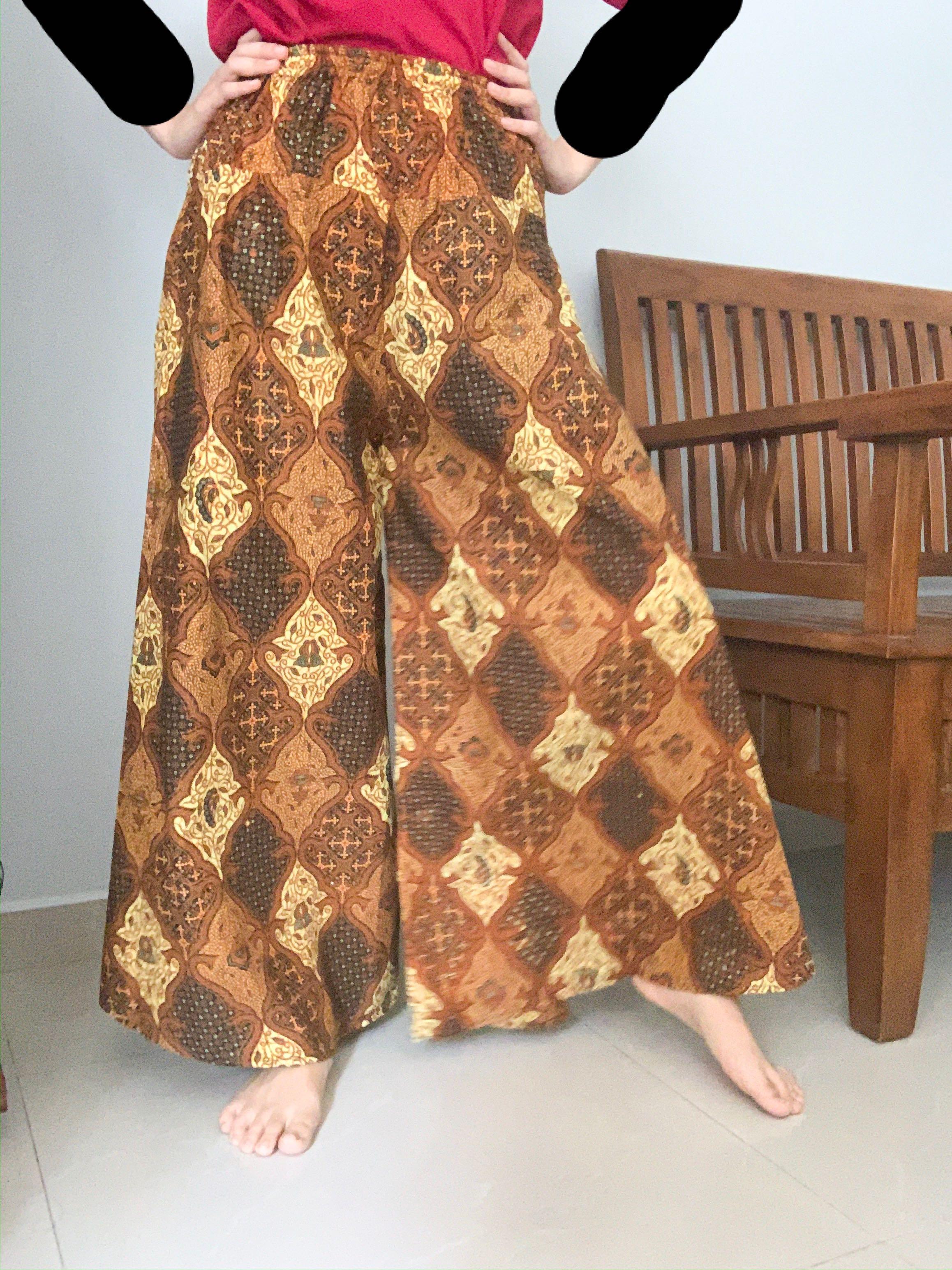Batik Palazzo Pants, Women's Fashion, Bottoms, Other Bottoms on Carousell