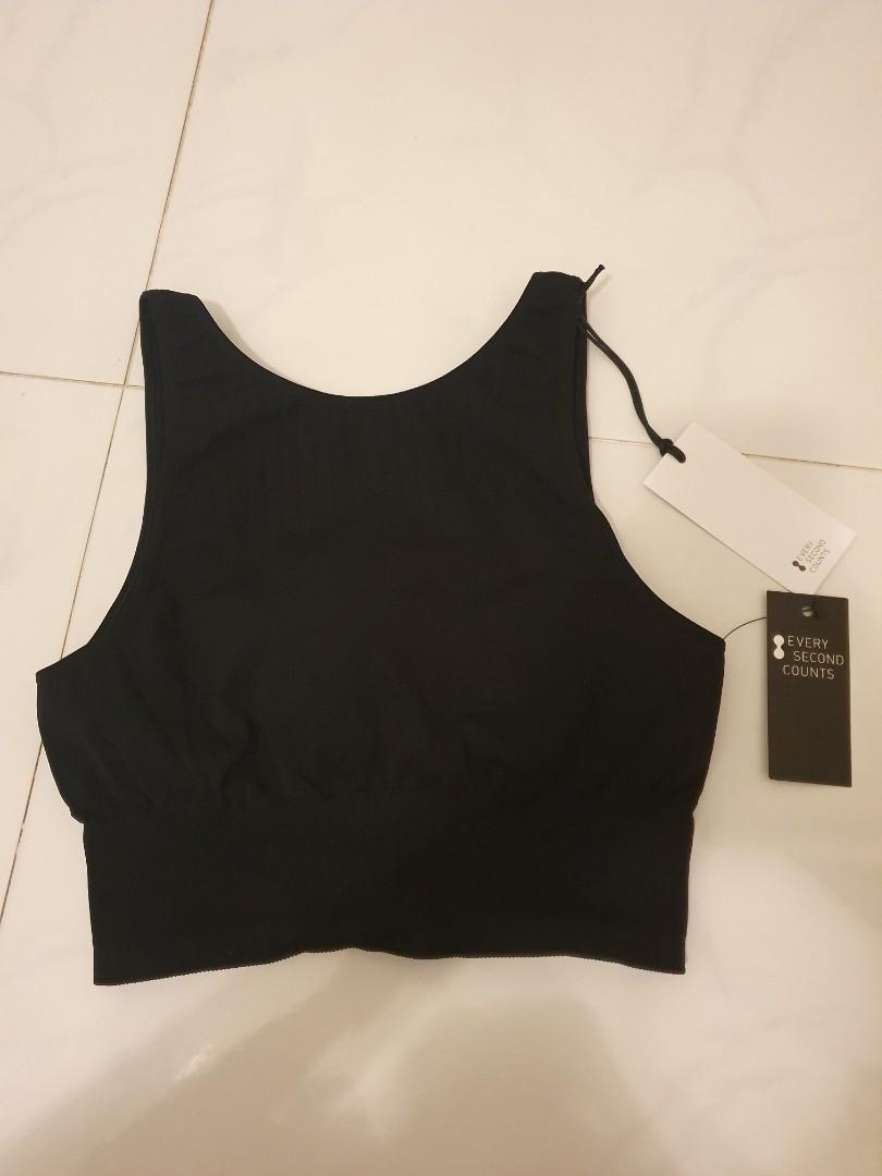 Black crop top workout Clearance