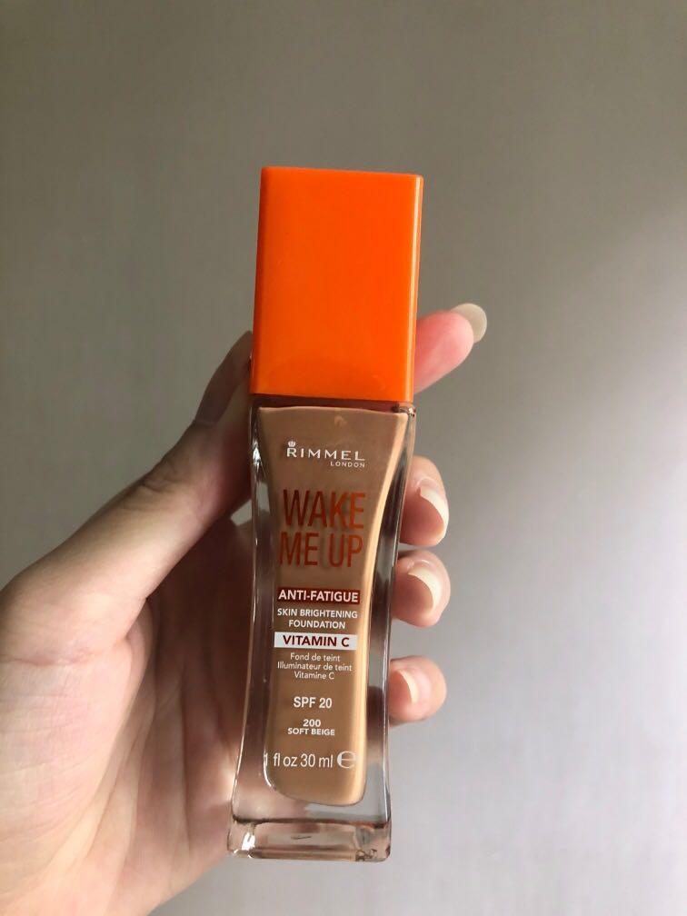 Bn Rimmel Wake Me Up Anti Fatigue Skin Brightening Foundation 200 Soft Beige Health Beauty Makeup On Carousell