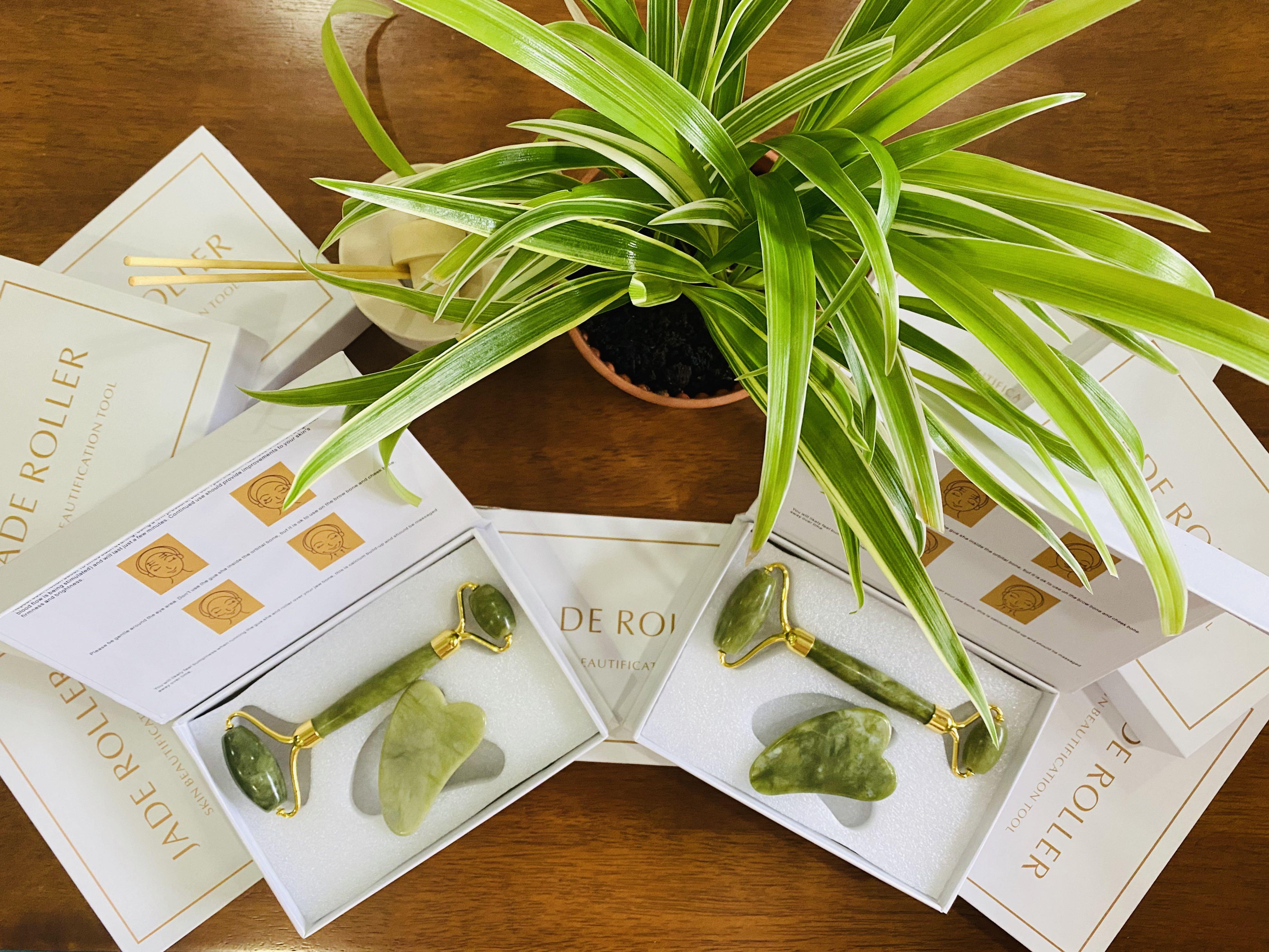 bn instock 100 serpentine jade jade roller set health beauty face skin care on carousell