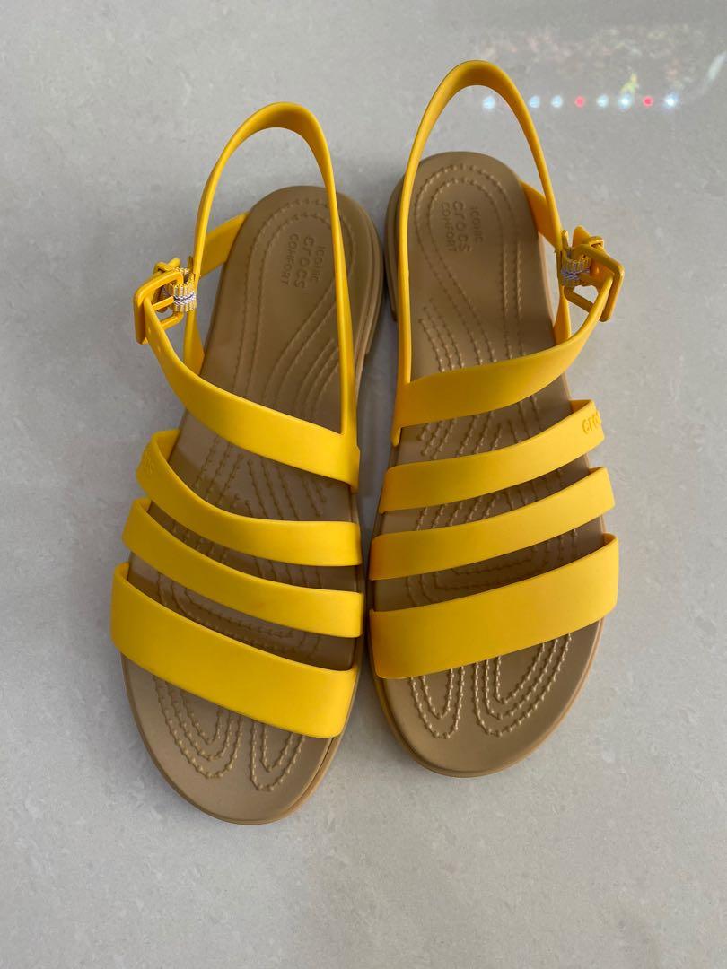 Crocs Women Tulum Sandals in Yellow US7 