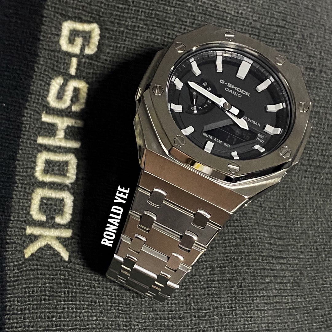 Fully reserved !!!!CASIO OAK FULL 316L STAINLESS STEEL METAL ON CASIO G