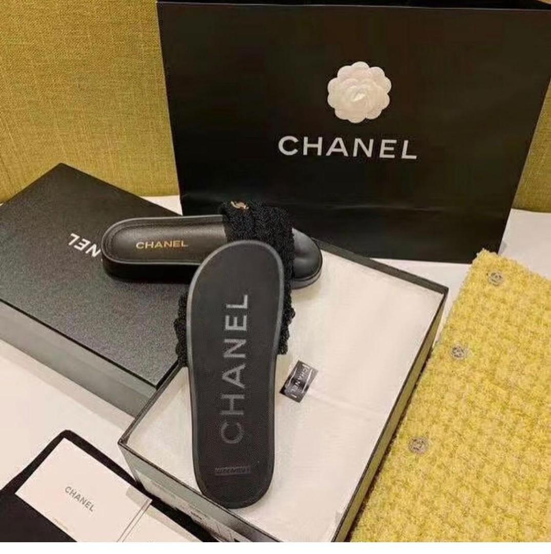 Chanel pearl top and lambskin mules