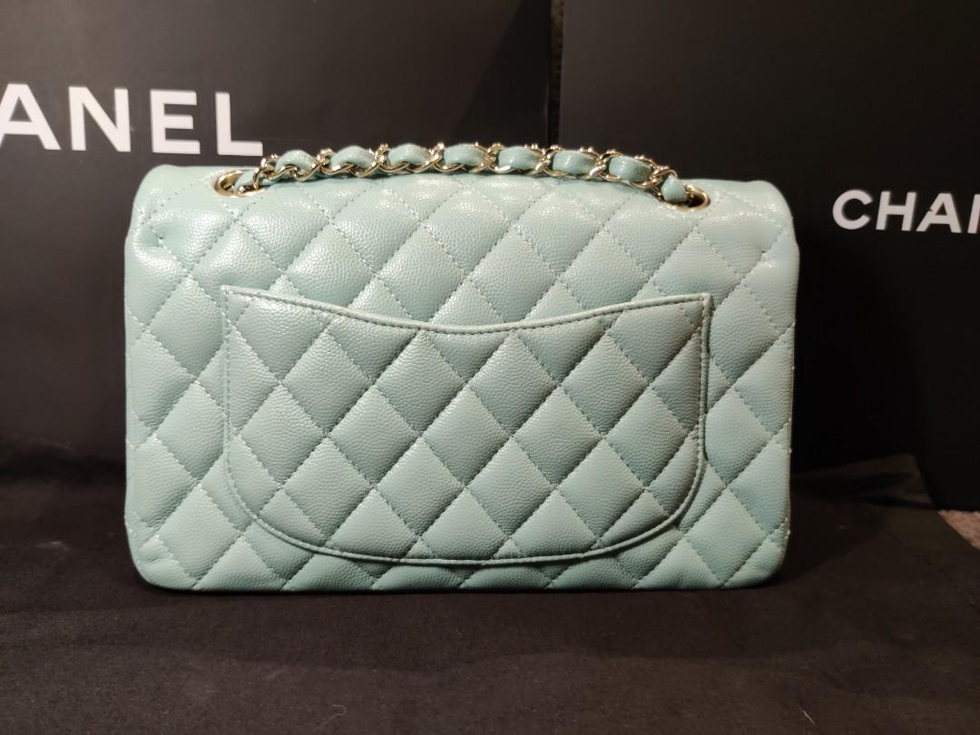 Chanel tiffany blue caviar small classic flap, Luxury, Bags & Wallets on  Carousell