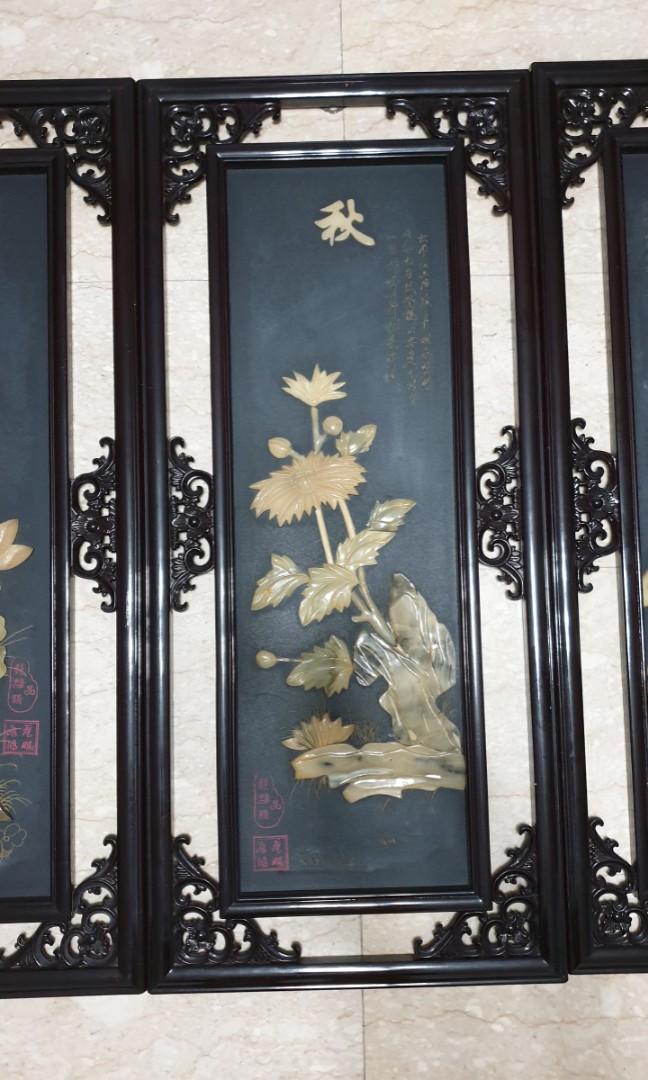 Chinese Beautiful Jade Stone Wall Art Decor For Sale Furniture