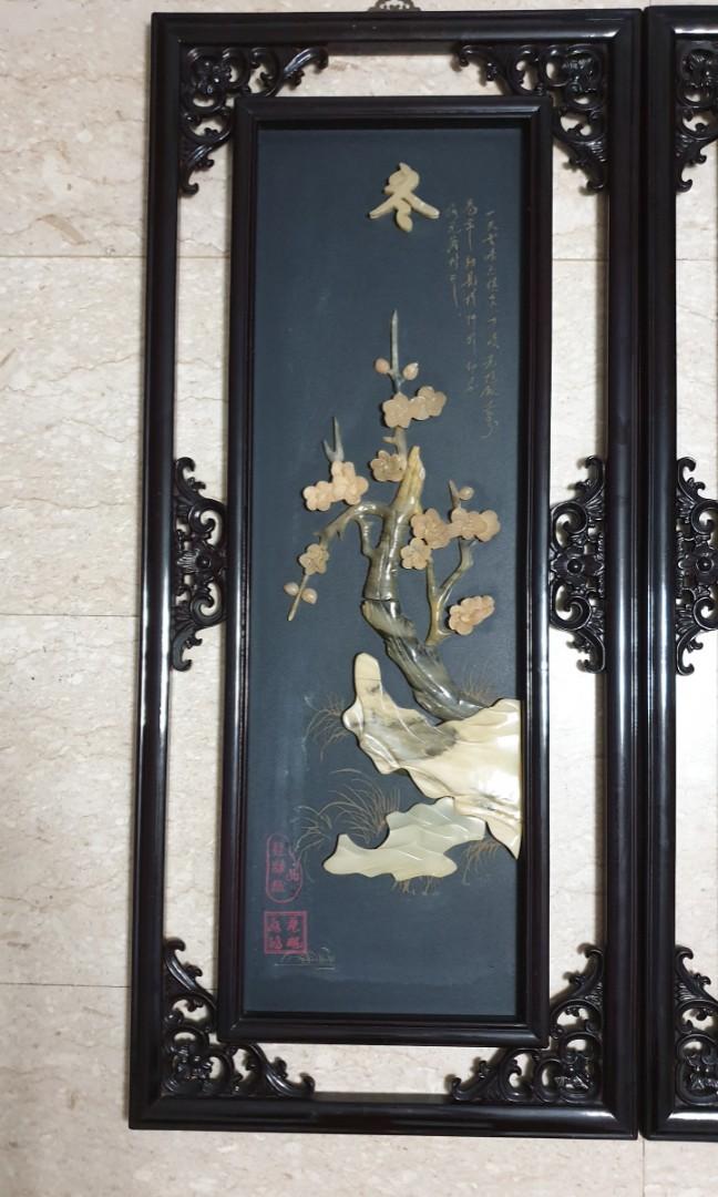Chinese Beautiful Jade Stone Wall Art Decor For Sale Furniture