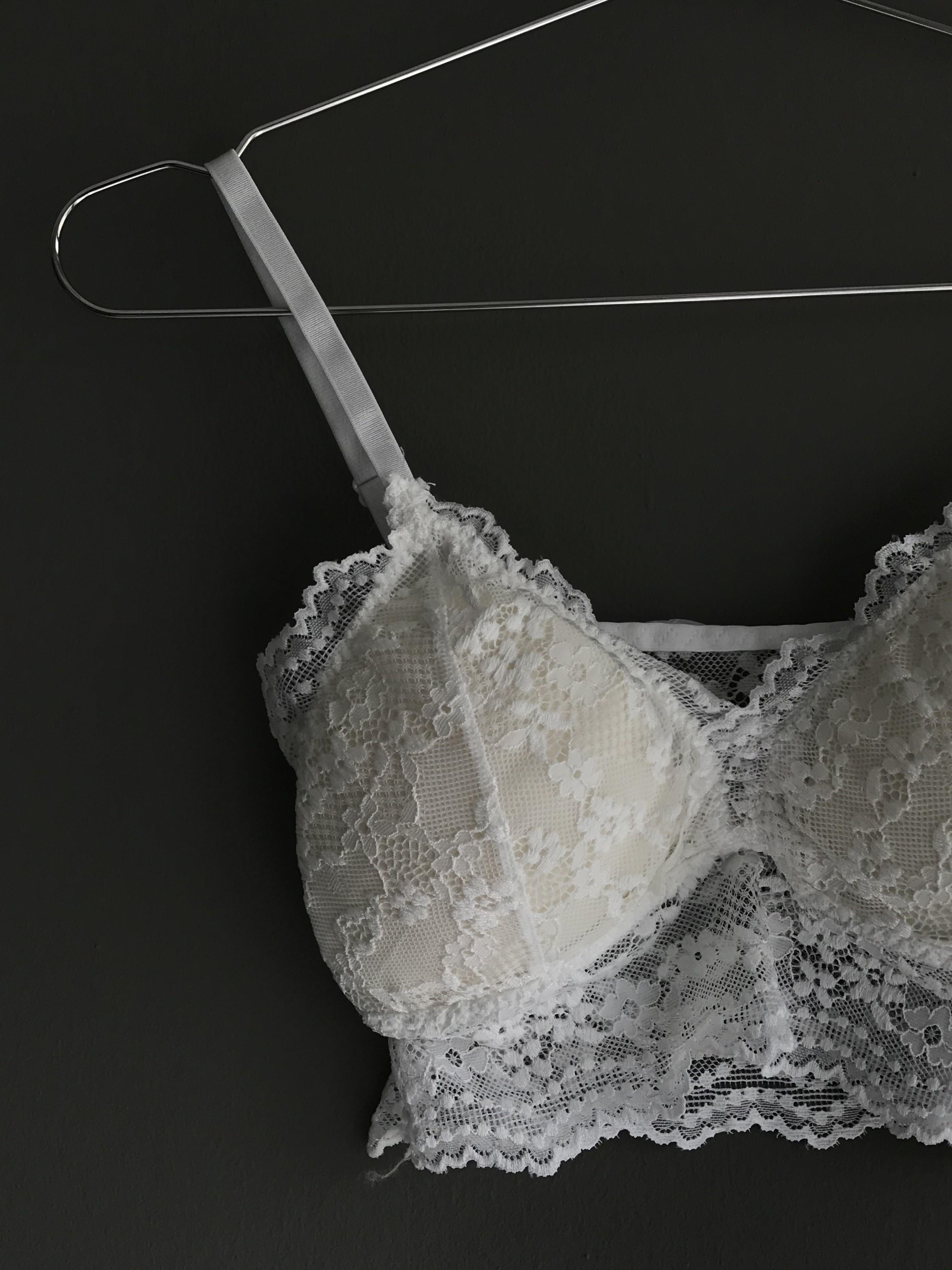 white lace bralette crop top