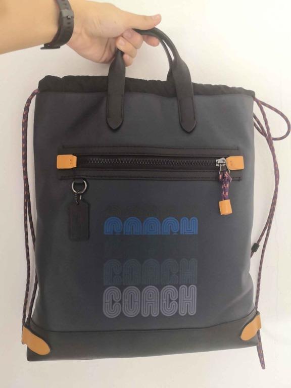 Coach Academy Drawstring Backpack in Colorblock Full Set