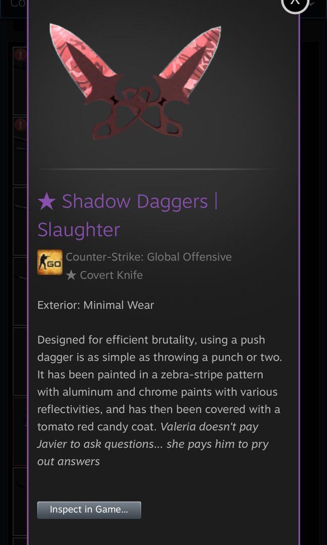 Csgo Knife Shadow Daggers Toys Games Video Gaming In Game Products On Carousell