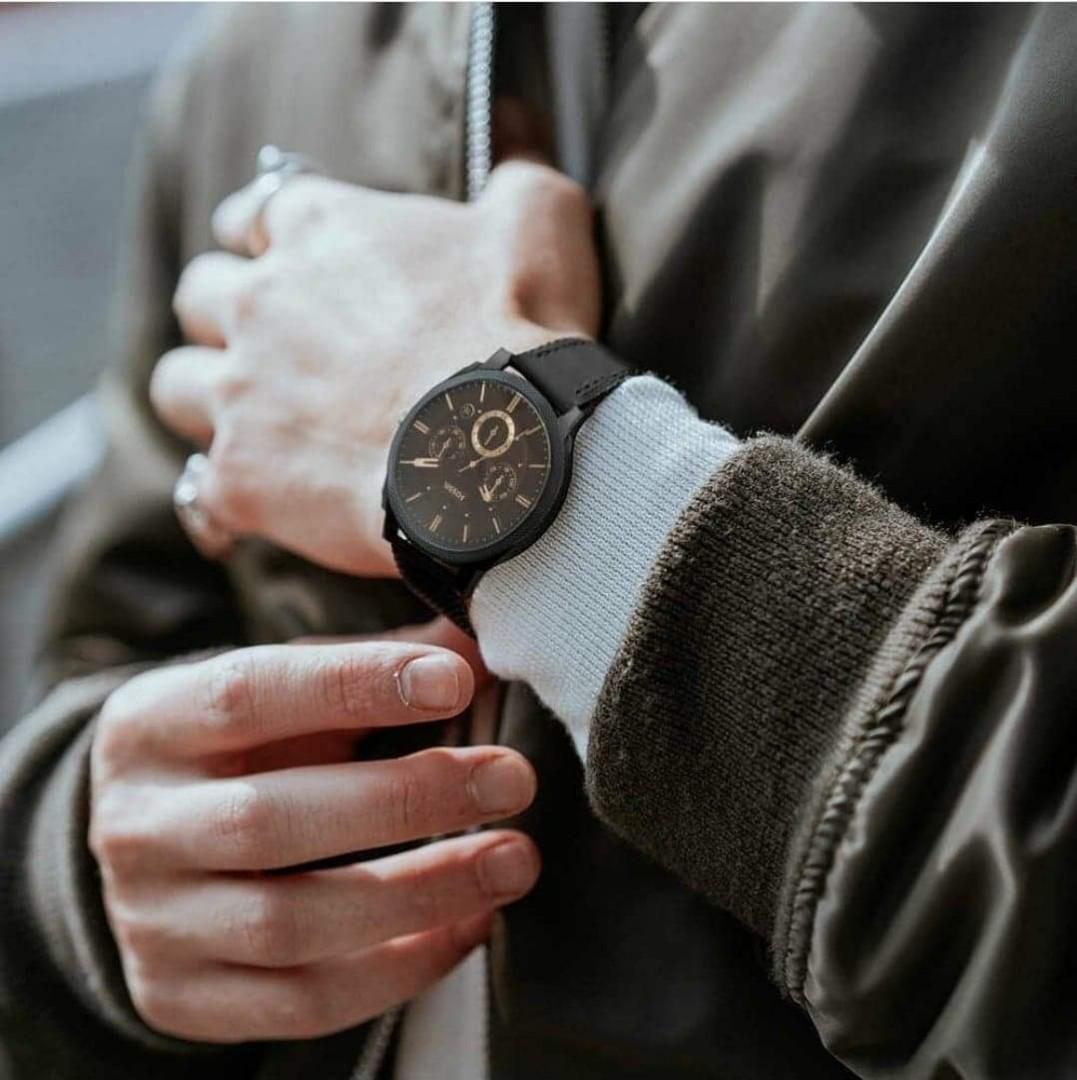 FOSSIL Machine Chronograph Leather FS5586 Luxury Watches on