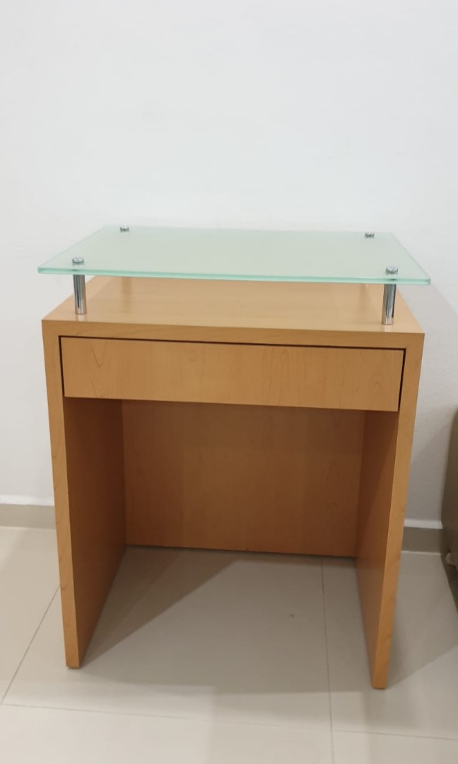 Frosted glass top dressing table, Furniture & Home Living, Furniture