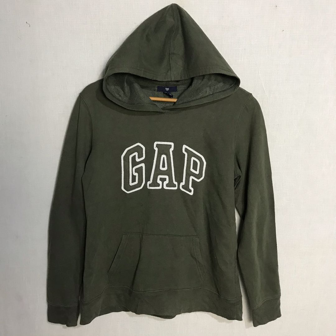 Olive green gap hoodie hot sale