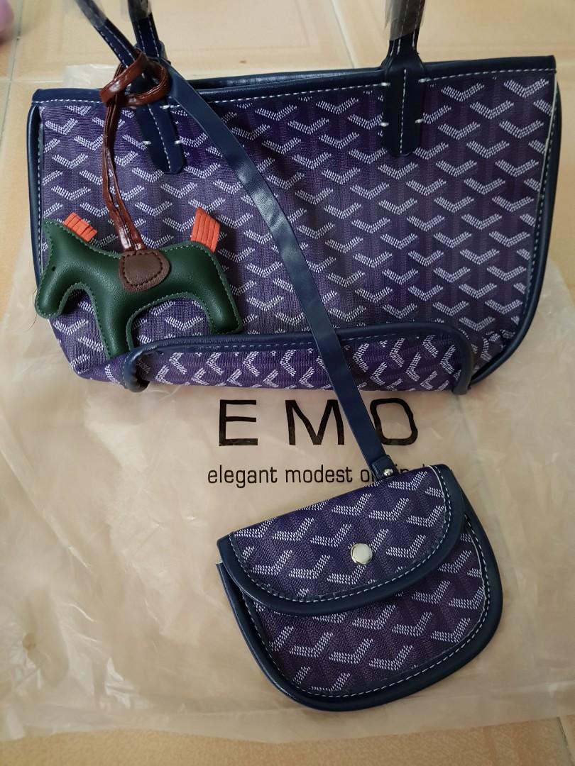 EMO Korean Tote Bag in Blue Women s Fashion Bags Wallets Tote Bags on Carousell
