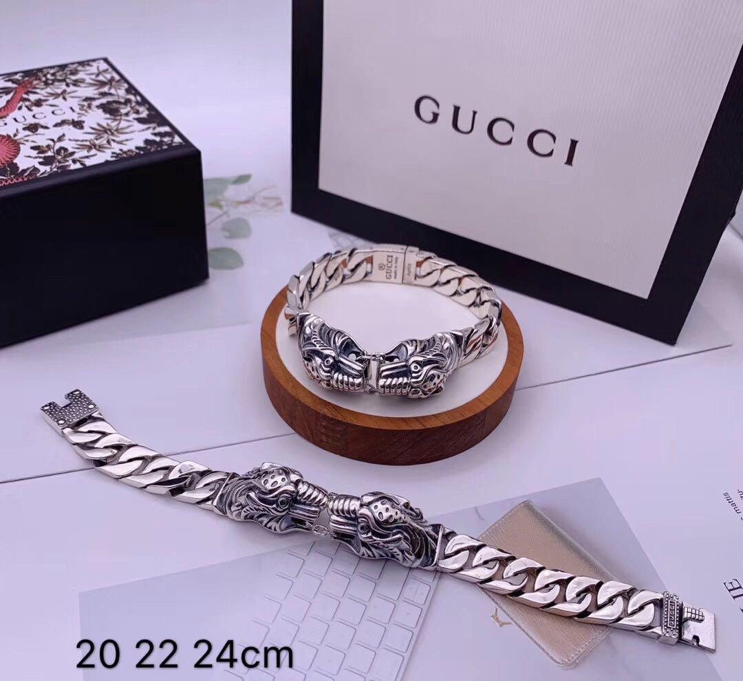Gucci Sterling Silver Tiger Head Leather Bracelet 7.5 Inch Eboxzdu 144 –  Max Pawn