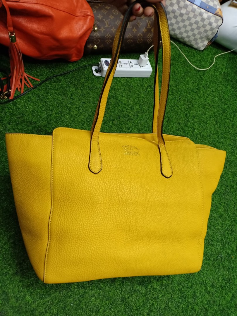 GUCCI YELLOW TOTE LEATHER BAG Women s Fashion Bags Wallets