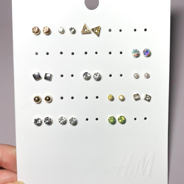 H M Stud Earrings Set 13 pairs Women s Fashion Jewelry